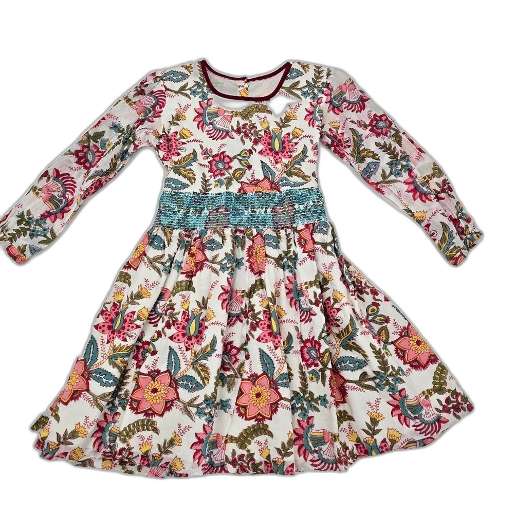 Bella & Emma Floral Long Sleeve Kids Dress Size 5